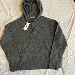 Womens Cashmere Grey Hoodie Sweater